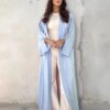 kimono abaya Ramadan Eid modeste plaine Satin ouvert Kimono Abaya Damen