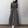 kimono abaya Robe longue à rayures pour femmes musulmanes de Dubaï, kimono, caftan