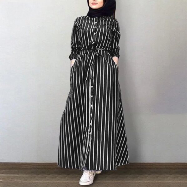kimono abaya Robe longue à rayures pour femmes musulmanes de Dubaï, kimono, caftan