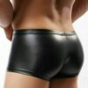 Sous-vêtements sexy pour hommes, boxers skinny, shorts, caleçons, imitation cuir, effet mouillé