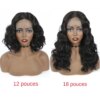 Perruque synthétiques pour femmes noires, postiche à dentelle suisse transparente