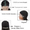 Perruque synthétiques pour femmes noires, postiche à dentelle suisse transparente