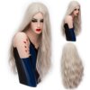 perruque de Cosplay synthétiques ondulées roses longues de 70CM
