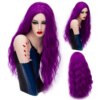perruque de Cosplay synthétiques ondulées roses longues de 70CM
