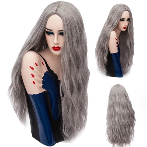 8182-62feba.jpg perruque de Cosplay synthétiques ondulées roses longues de 70CM