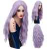 perruque de Cosplay synthétiques ondulées roses longues de 70CM