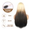 Perruque Lace Front Wig synthétique lisse ombrée brune Blonde