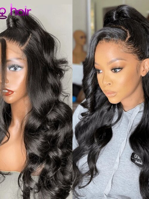 perruque naturelle Lace Front Wig Body Wave naturelle brésilienne