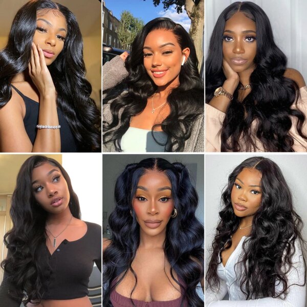 perruque naturelle Lace Front Wig Body Wave naturelle brésilienne