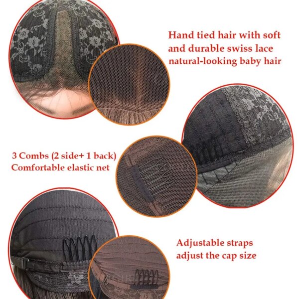 Perruque Yaki synthétiques à dentelle frontale pour femmes