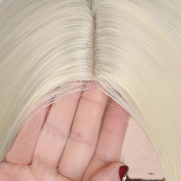 Perruque Lace Front Wig 613 synthétique Blonde miel ombrée