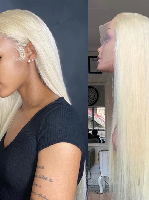 Perruque Lace Front Wig 613 synthétique Blonde miel ombrée