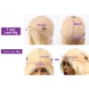 Perruque Bob Lace Frontal Wig synthétique lisse Blonde 613