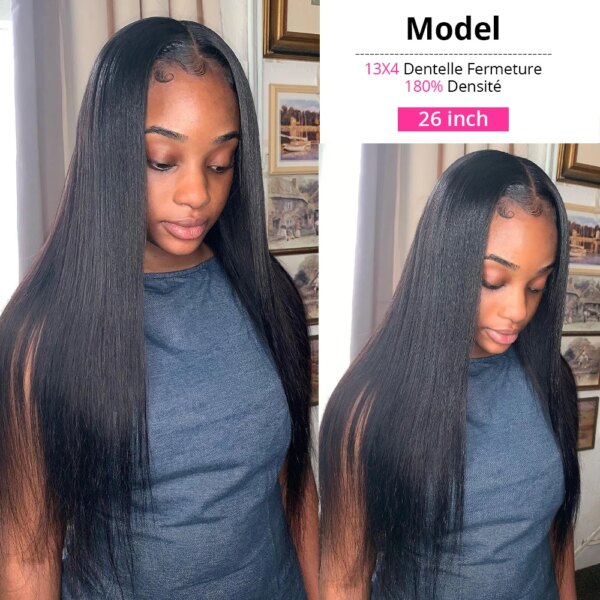 perruque naturelle 13x4 lace frontal wig perruques de cheveux humains droites en dentelle
