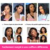 perruque cheveux humain, perruque bresillienne Perruque Bob Lace Wig brésilienne bouclée