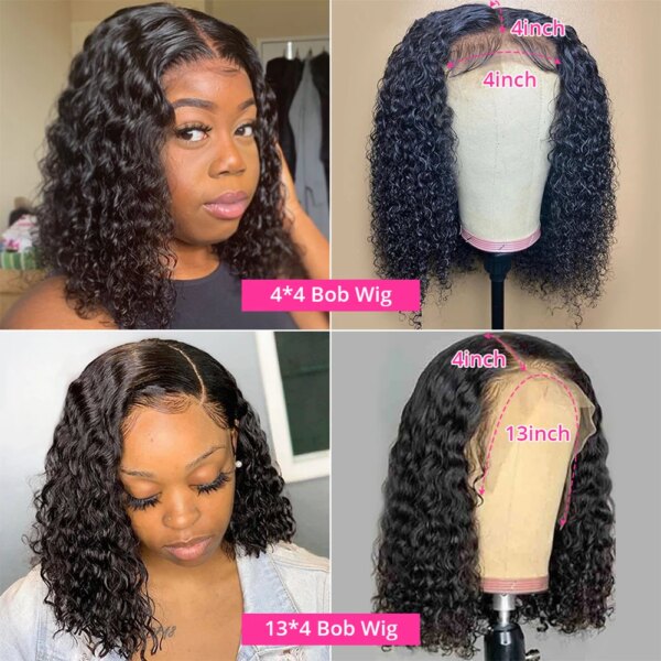 perruque cheveux humain, perruque bresillienne Perruque Bob Lace Wig brésilienne bouclée