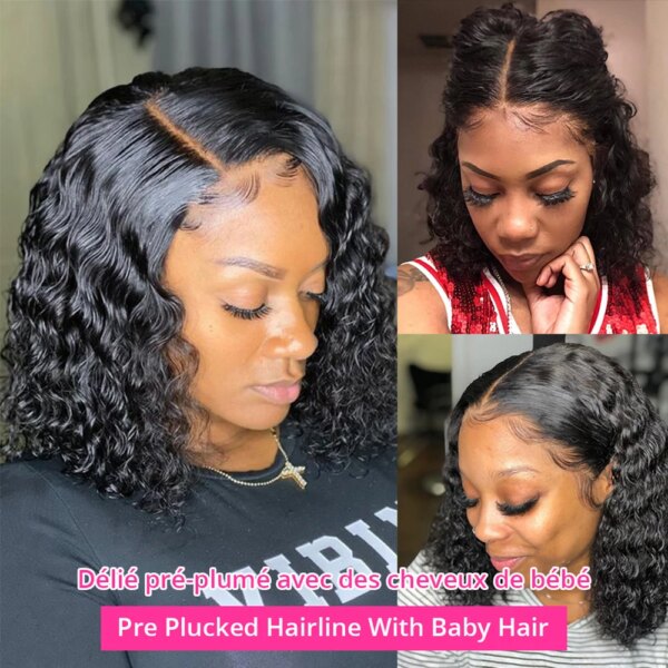 perruque cheveux humain, perruque bresillienne Perruque Bob Lace Wig brésilienne bouclée
