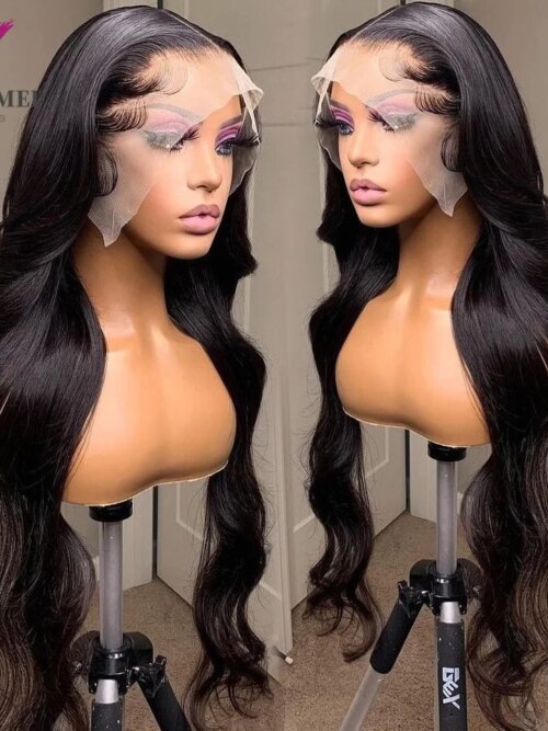 perruque femme naturelle Lace Front Wig Body Wave brésilienne naturelle