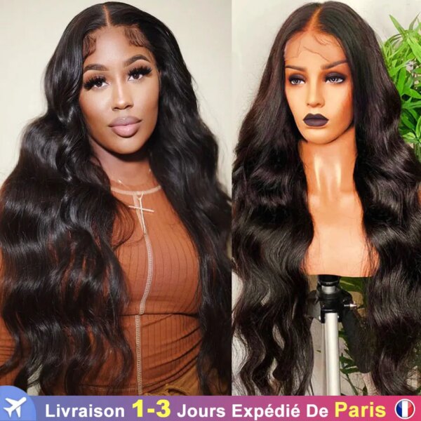 perruque bresilienne naturelle, cheveux lisses, 13x4, pre-plucked