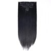 extension cheveux naturels Remy lisses avec Clips, 70g, noir, brun clair, ombré miel