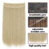 extension cheveux synthétiques sans Clip, postiche longue et lisse, noire, Blonde naturelle