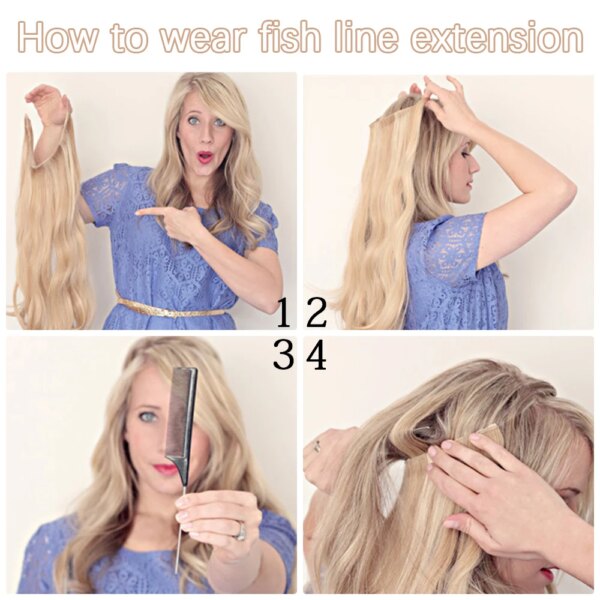 extension cheveux synthétiques sans Clip, postiche longue et lisse, noire, Blonde naturelle