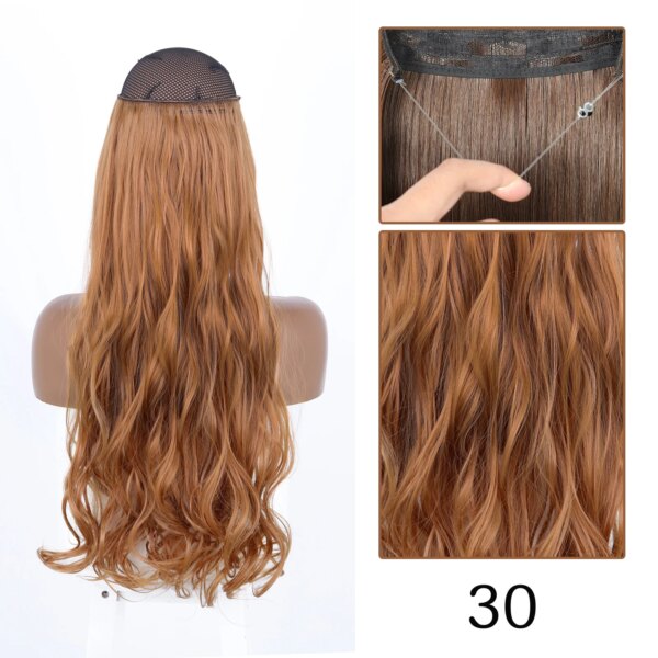 extension cheveux synthétiques sans Clip, postiche longue et lisse, noire, Blonde naturelle