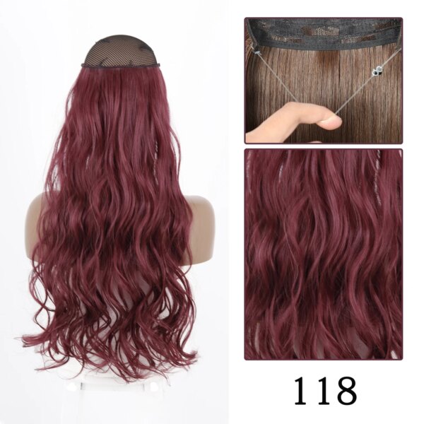 extension cheveux synthétiques sans Clip, postiche longue et lisse, noire, Blonde naturelle