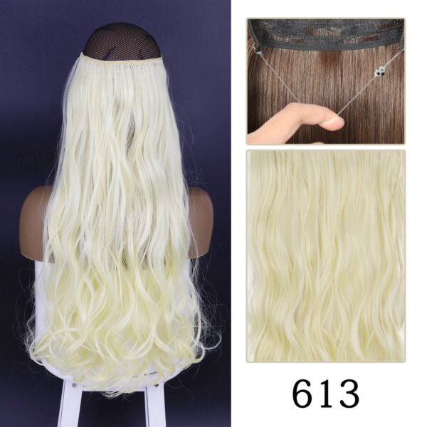 extension cheveux synthétiques sans Clip, postiche longue et lisse, noire, Blonde naturelle