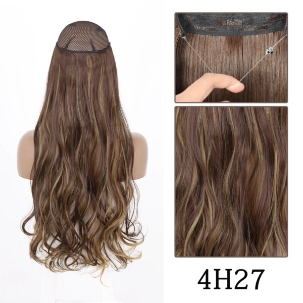 extension cheveux synthétiques sans Clip, postiche longue et lisse, noire, Blonde naturelle