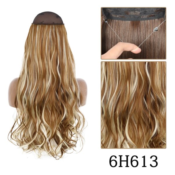 extension cheveux synthétiques sans Clip, postiche longue et lisse, noire, Blonde naturelle