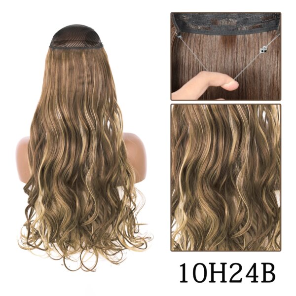 extension cheveux synthétiques sans Clip, postiche longue et lisse, noire, Blonde naturelle