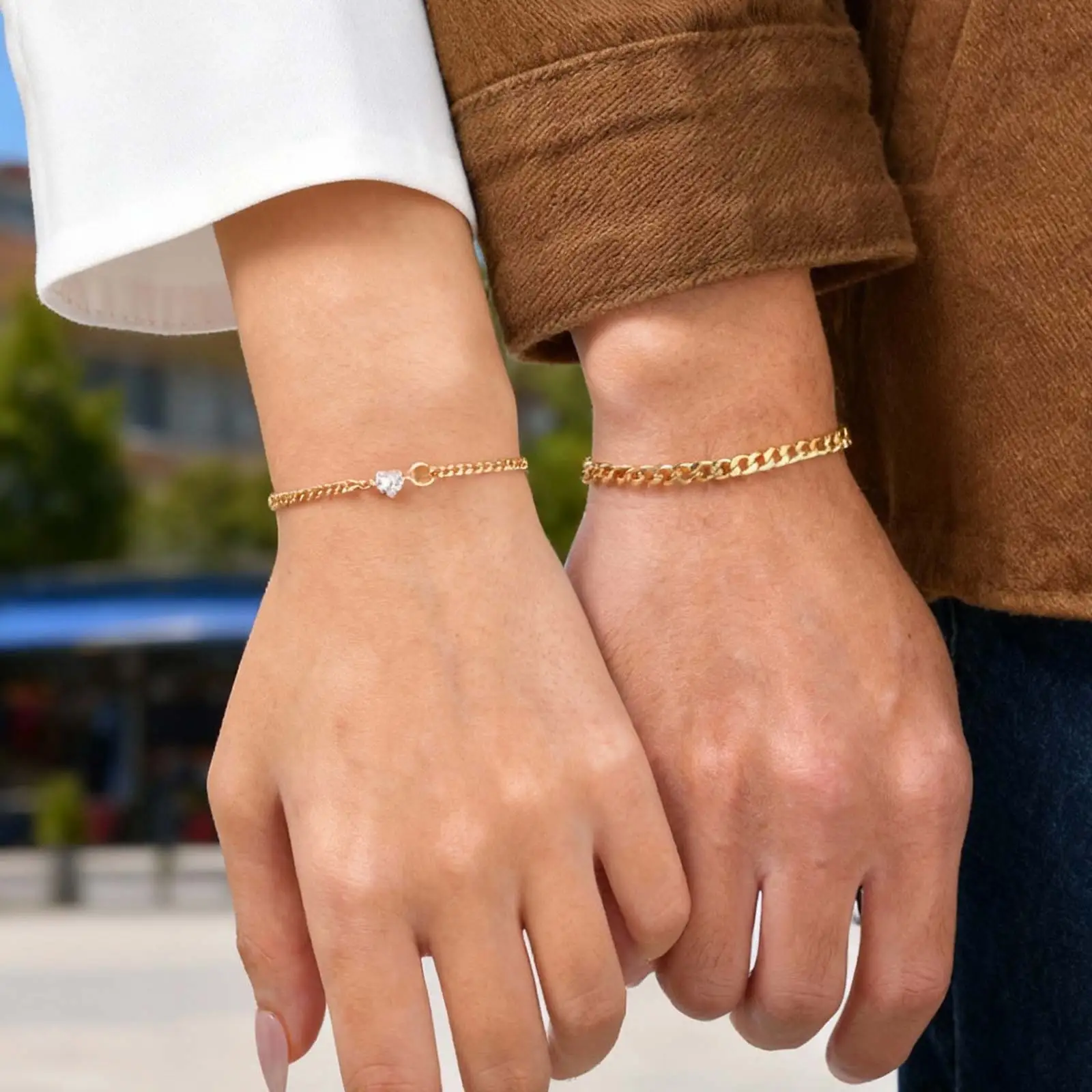 Bracelet acier inoxydable coeur zircon femme 2028