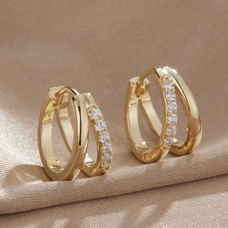 Boucles d'oreilles créoles en cristal - boucles d'oreilles mariée 2026