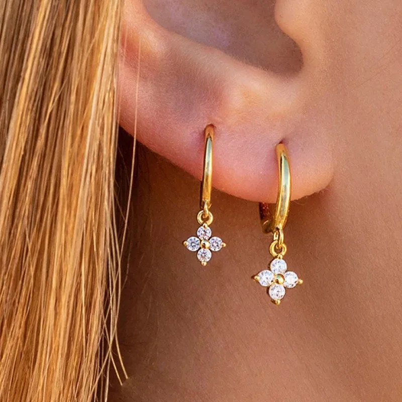 Boucles d'oreilles trèfle argent 925 - boucles d'oreilles mariée 2026