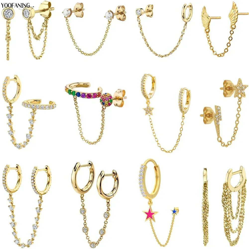YUXINTOME 925 argent Sterling boucles chaîne gland