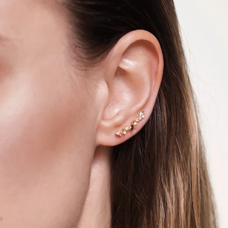 Grimpeur d'oreilles argent sterling 925 martelé